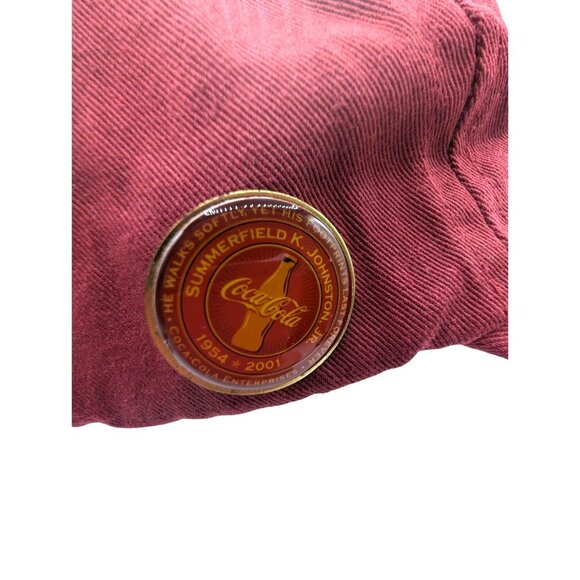 Vtg Coca-Cola Red Baseball Cap W \Embroidered Logo & "Since 1886" w vtg Pin - Picture 3 of 7